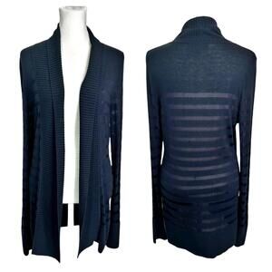Banana Republic Striped Open Front Cardigan Sweater Women’s S Navy